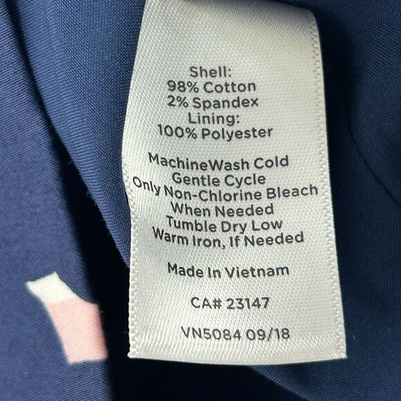 Talbots Pencil Skirt Womens Size 8 Navy Blue Pink Abstract Lined Stretch Office - Picture 6 of 10